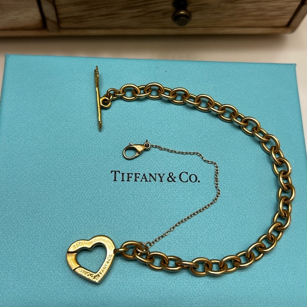 Tiffany & Co. Heart & Arrow Bracelet K18 Yellow Gold Women's